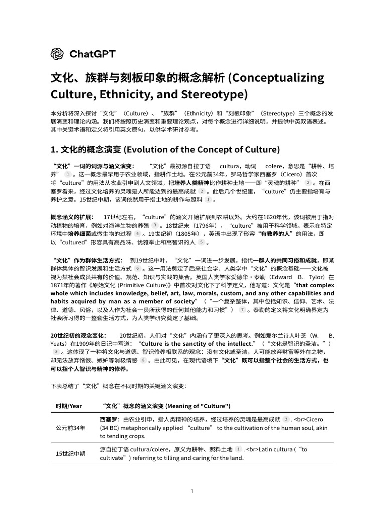文化、族群与刻板印象的概念解析 Conceptualizing Culture Ethnicity And Stereotype Pdf 