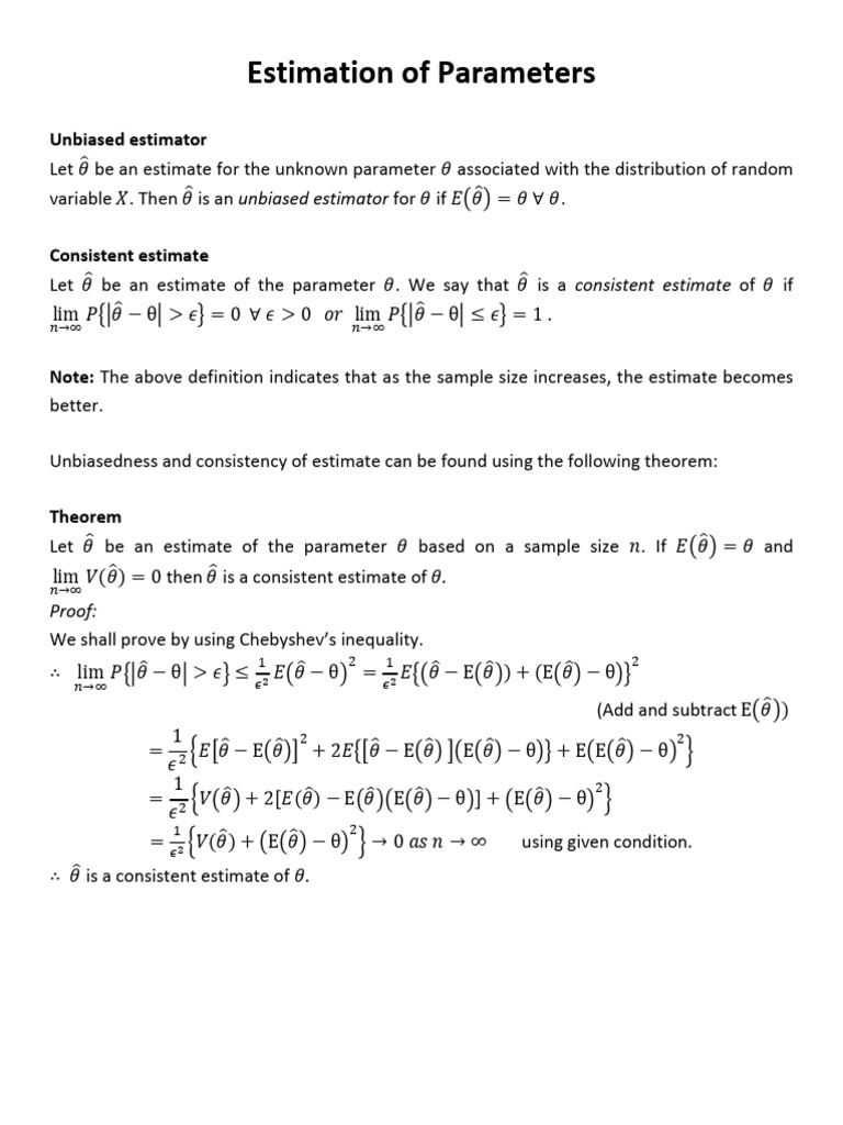 Parameter Estimation and Confidence Intervals | PDF | Estimator | Bias ...