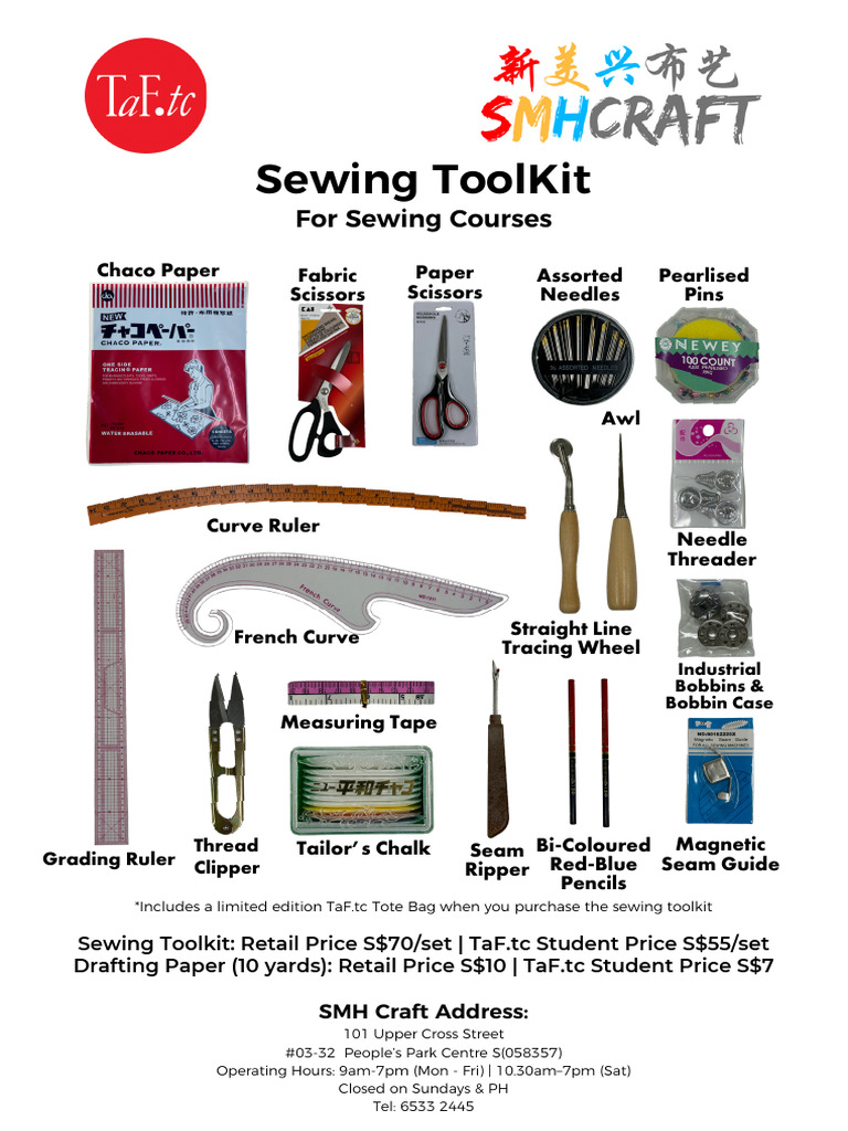 Taf - TC Sewing Tool Kit Sheet.1 (4 Jul 2024) | PDF