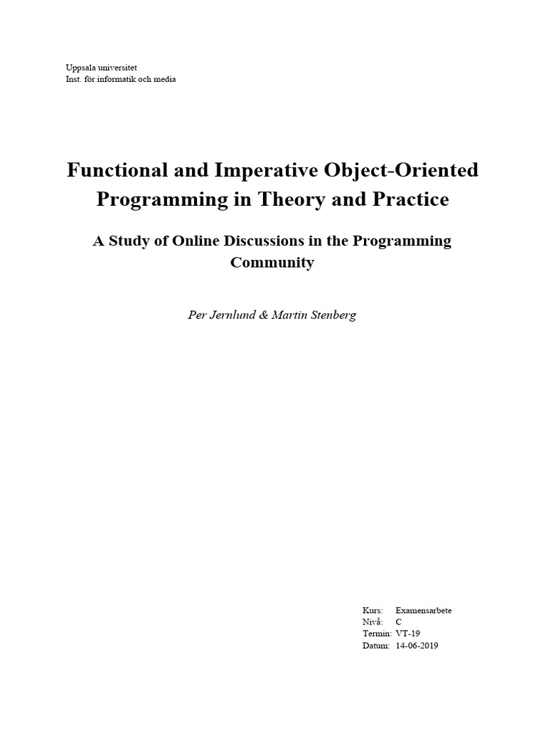 Functional and Imperative ObjectOriented | PDF | Object Oriented ...