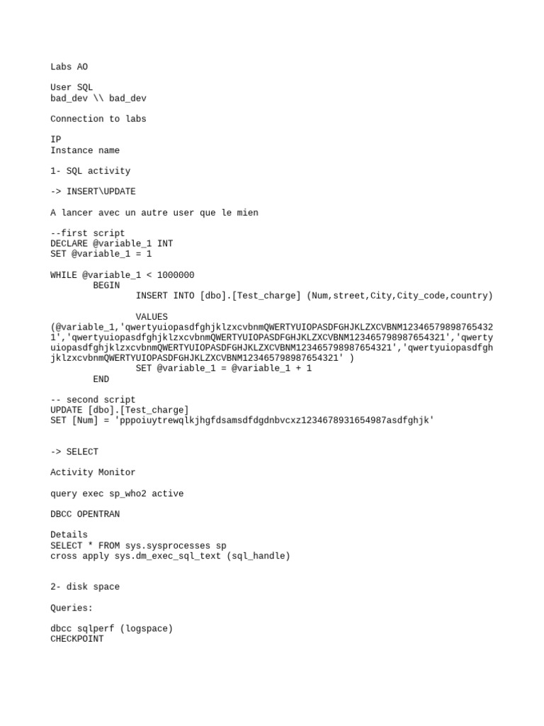 SQL Scripts for Database Management | PDF | Information Technology | Data