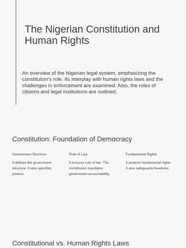 Human Rights in Nigeria's Constitution | PDF | Constitution | Human Rights