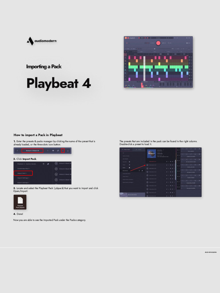 How To Import A Pack in Playbeat 4 | PDF