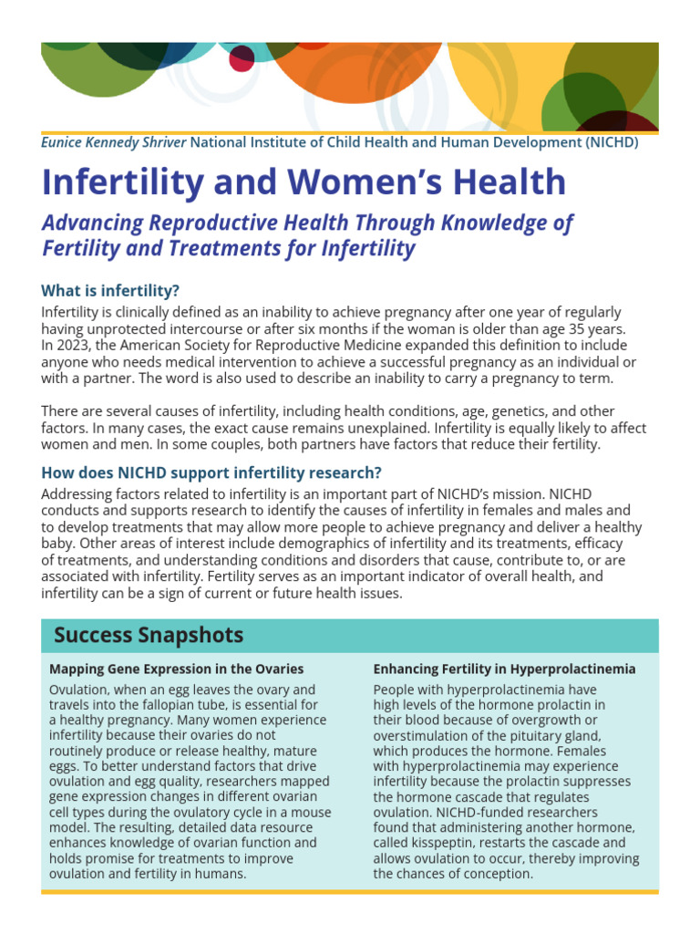 NICHD Infertility Research Insights | PDF | Infertility | Fertility