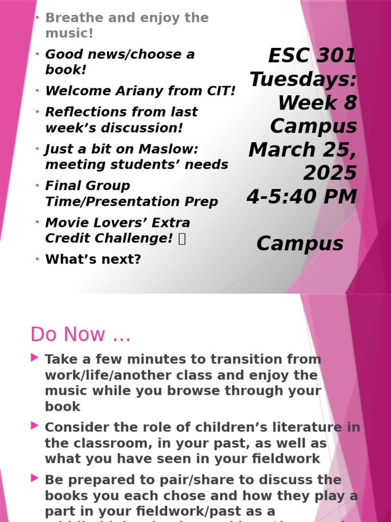 Esc 301 Tues SPR 2025 Week 8 Power Point Cit | PDF | Teachers | Schools