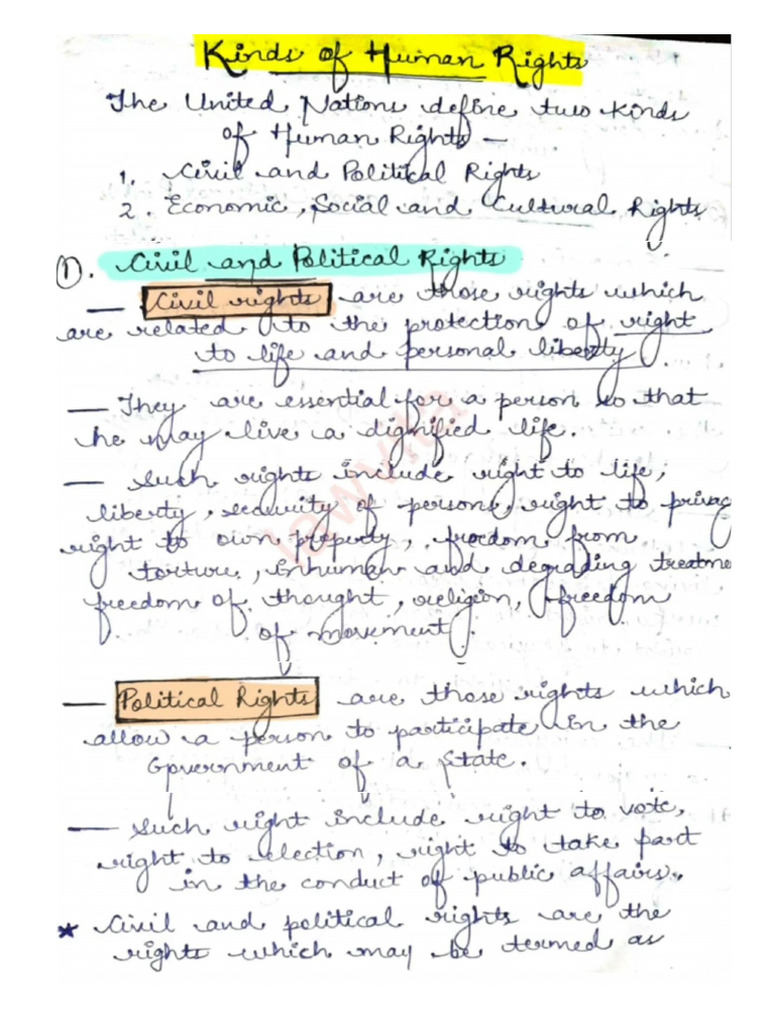 2 Types of Human Rights Human Rights Law Lecture With Notes ...