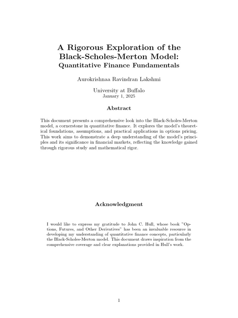 Black-Scholes-Merton Model Explained | PDF | Black–Scholes Model ...