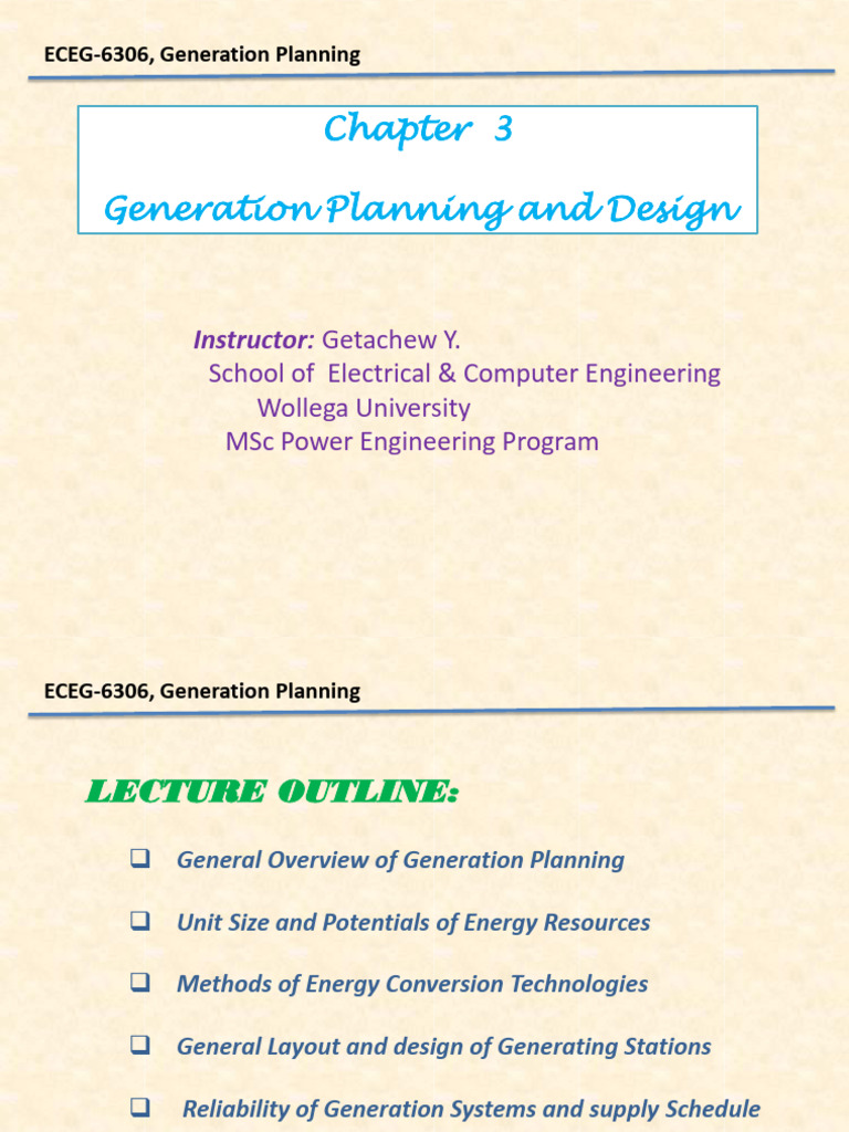 Chapter - 3 - # Generation Planning | PDF | Electricity Generation ...