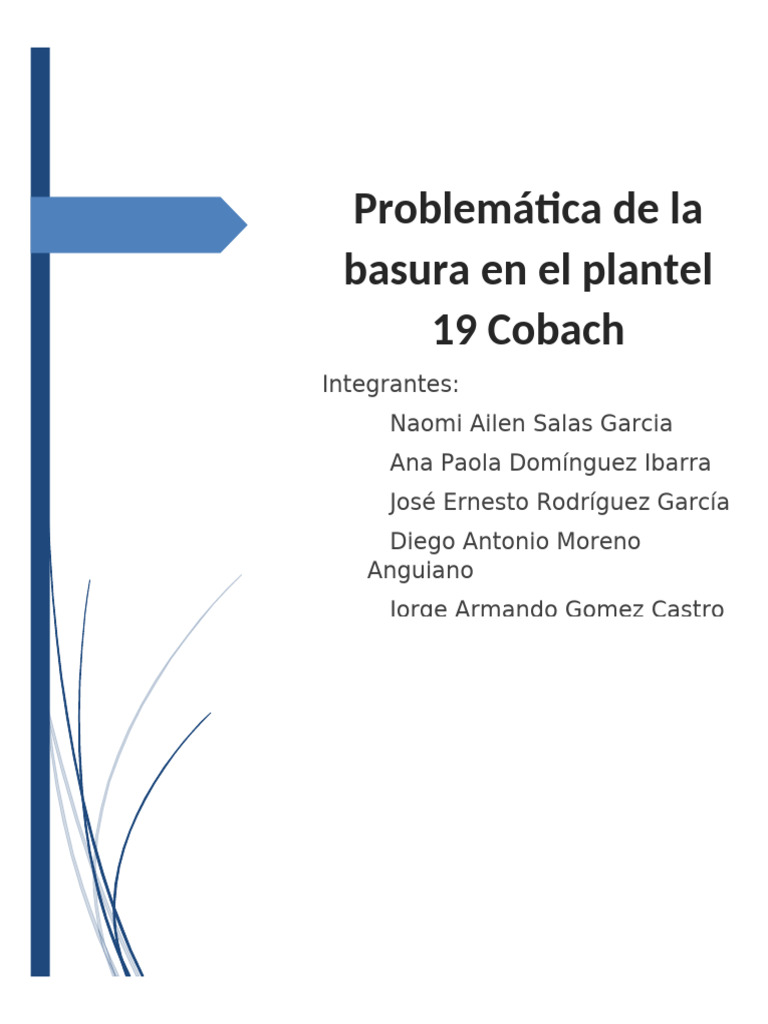 Problemas de Basura en Cobach 19 | PDF | Residuos | Gestión de residuos
