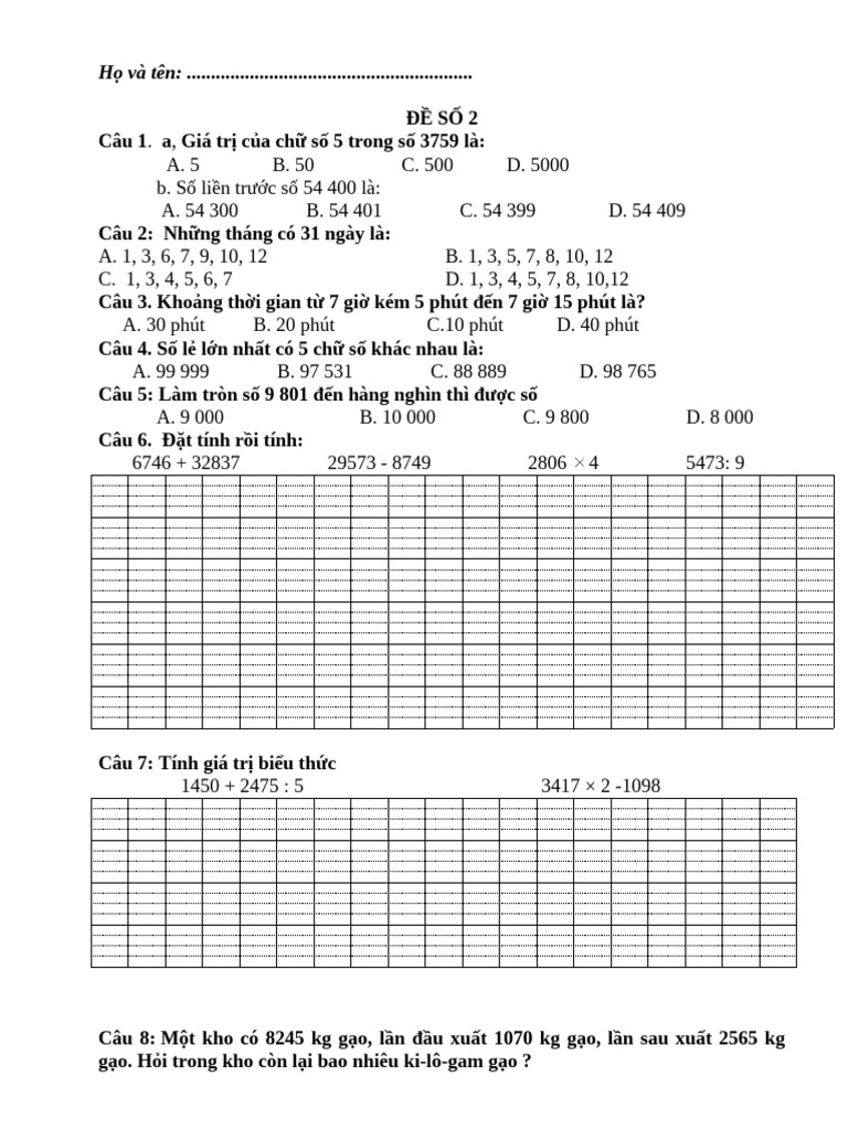 Đề KT Số 1 | PDF