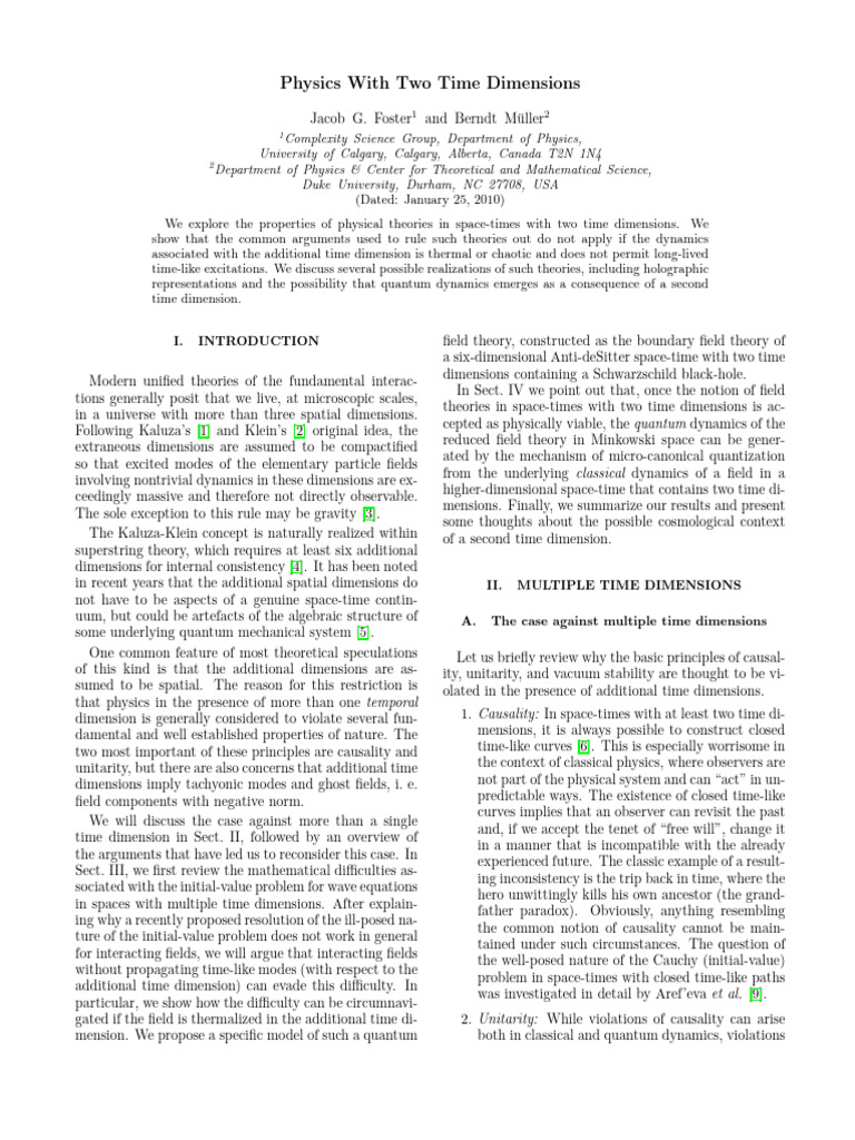 Exploring Two Time Dimensions in Physics | PDF | Dimension | Spacetime