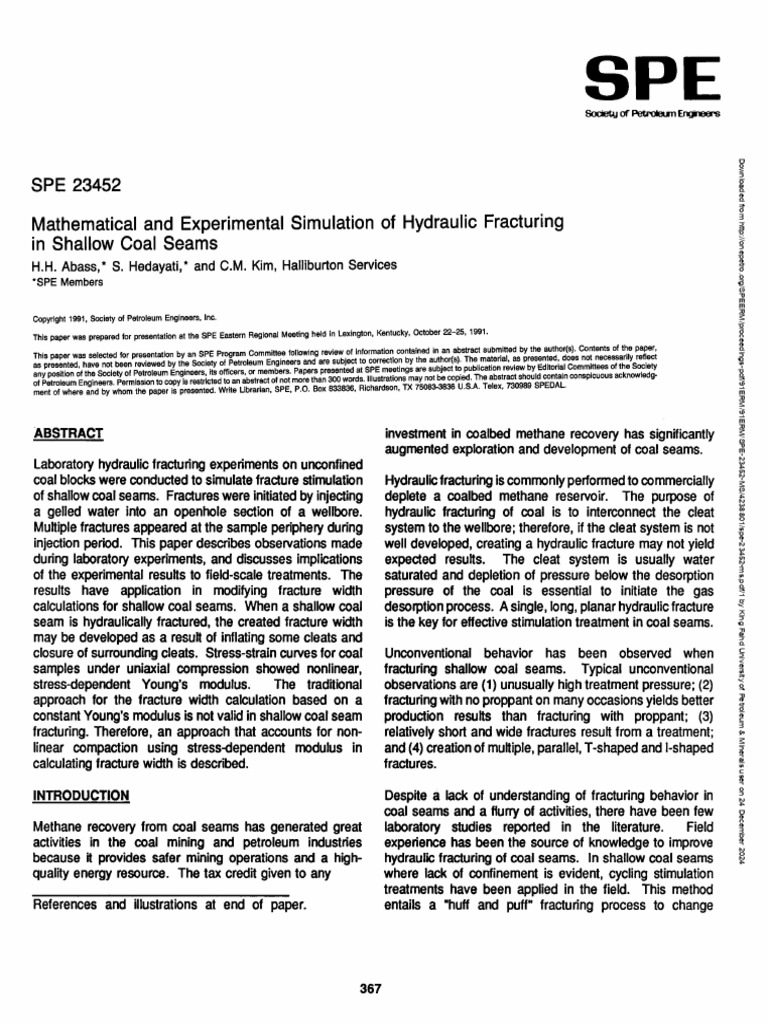 Mathematical and Experimental Simulation of Hydraulic Fracturing in ...