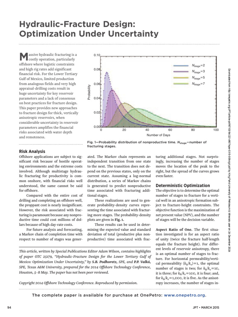 Offshore Hydraulic Fracture Design Insights | PDF | Risk | Uncertainty