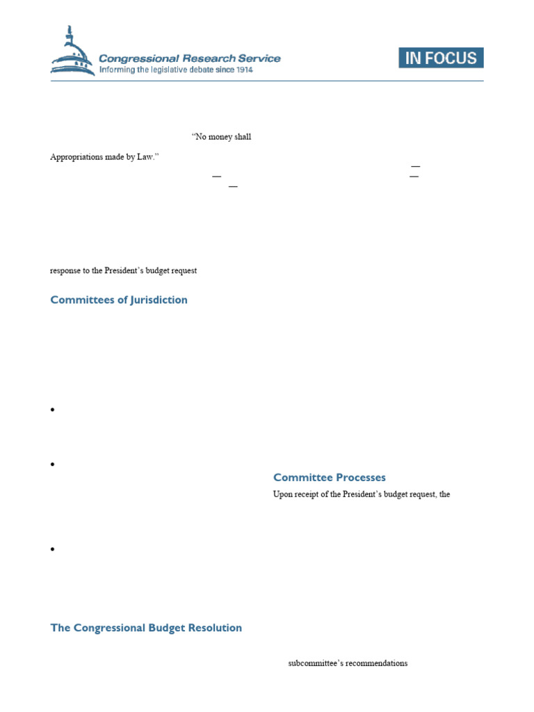 Defense Appropriations Process Guide | PDF | Appropriations Bill ...