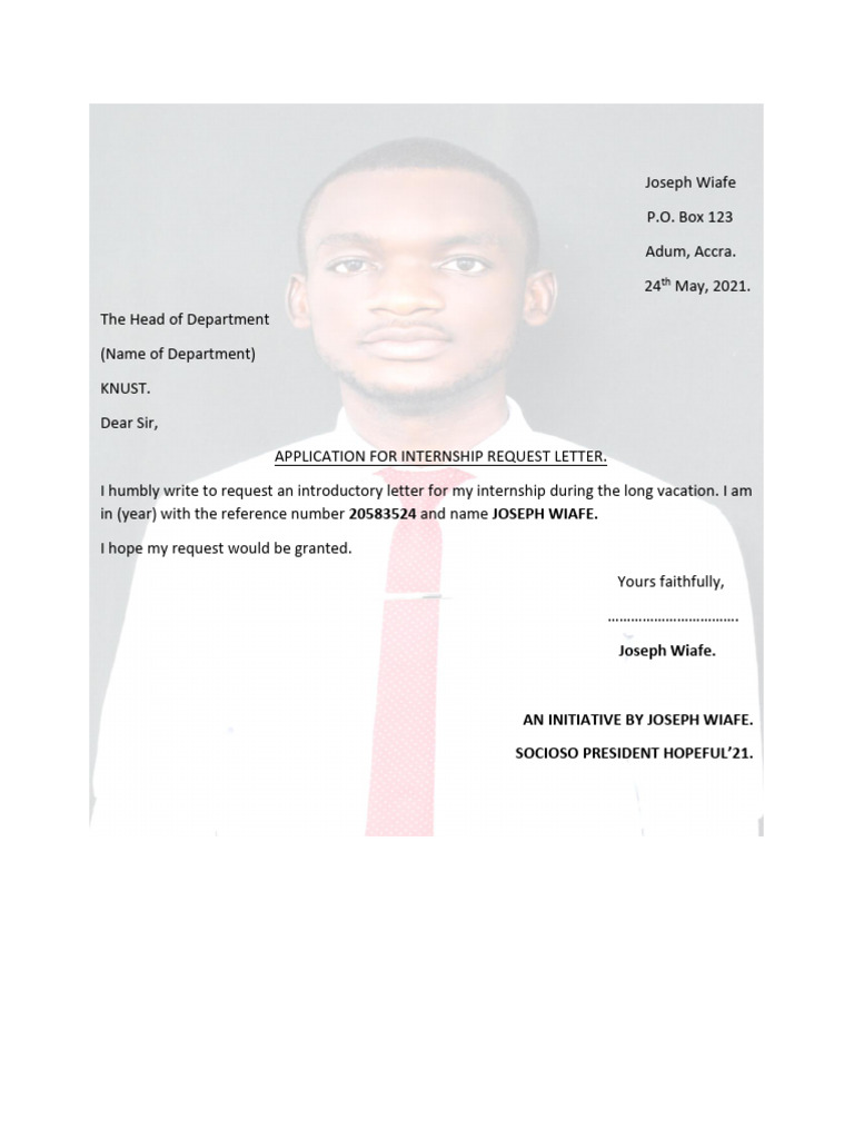 KNUST Internship Request Letter | PDF