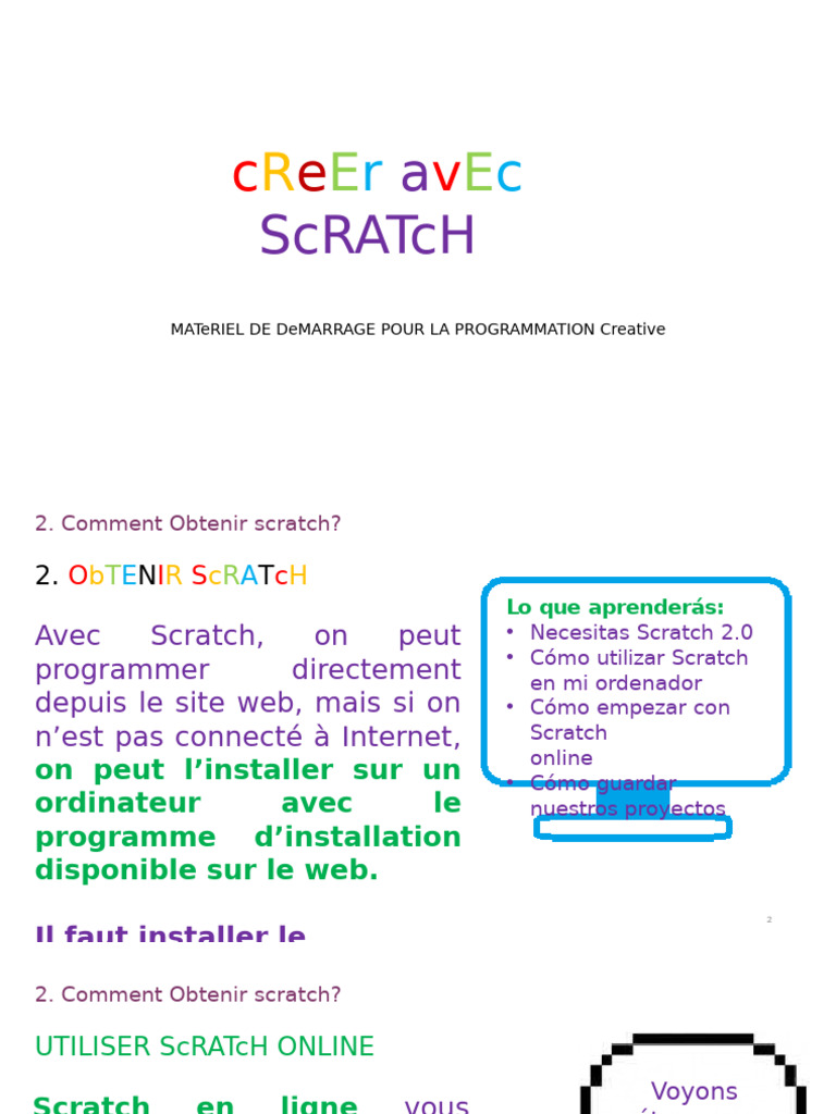 Installer et utiliser Scratch sur PC | PDF | Scratch (Langage de ...