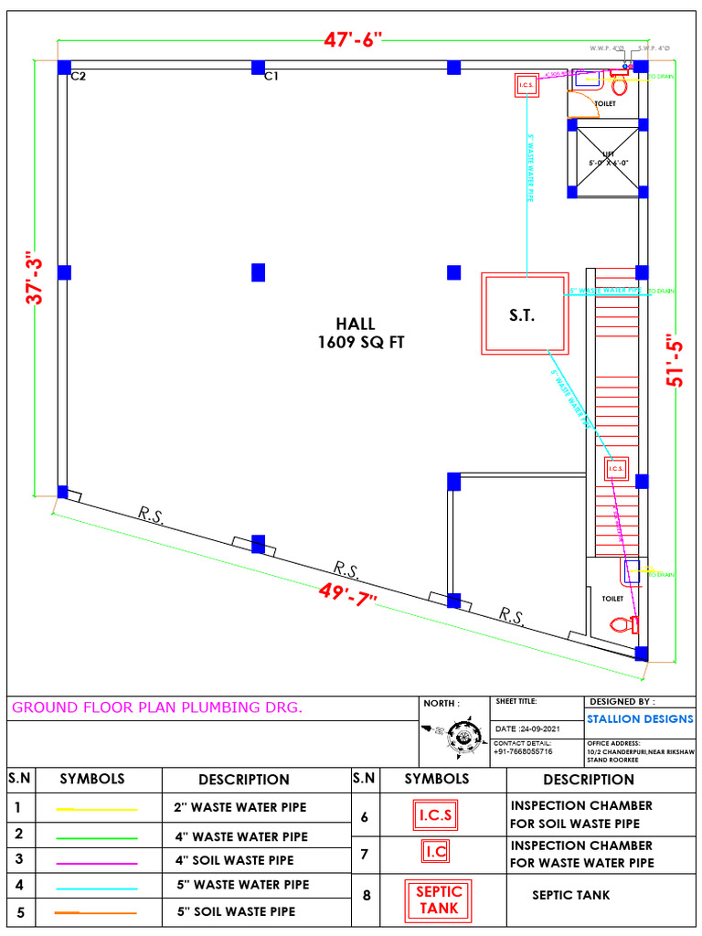 Ground Floor Plumbing Drainage Plan | PDF | Waste Treatment Technology ...