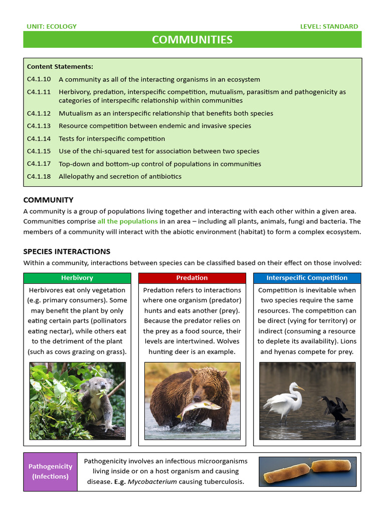 Ecology: Species Interactions and Communities | PDF | Herbivore | Predation