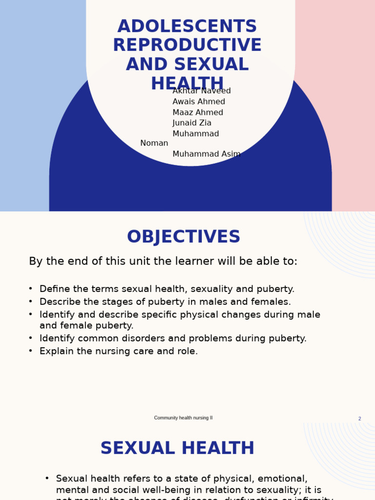 Adolescents Reproductive and Sexual Health | PDF | Puberty | Adolescence