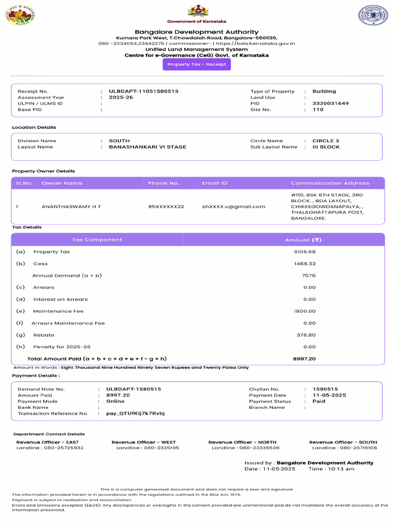 Demand Receipt | PDF