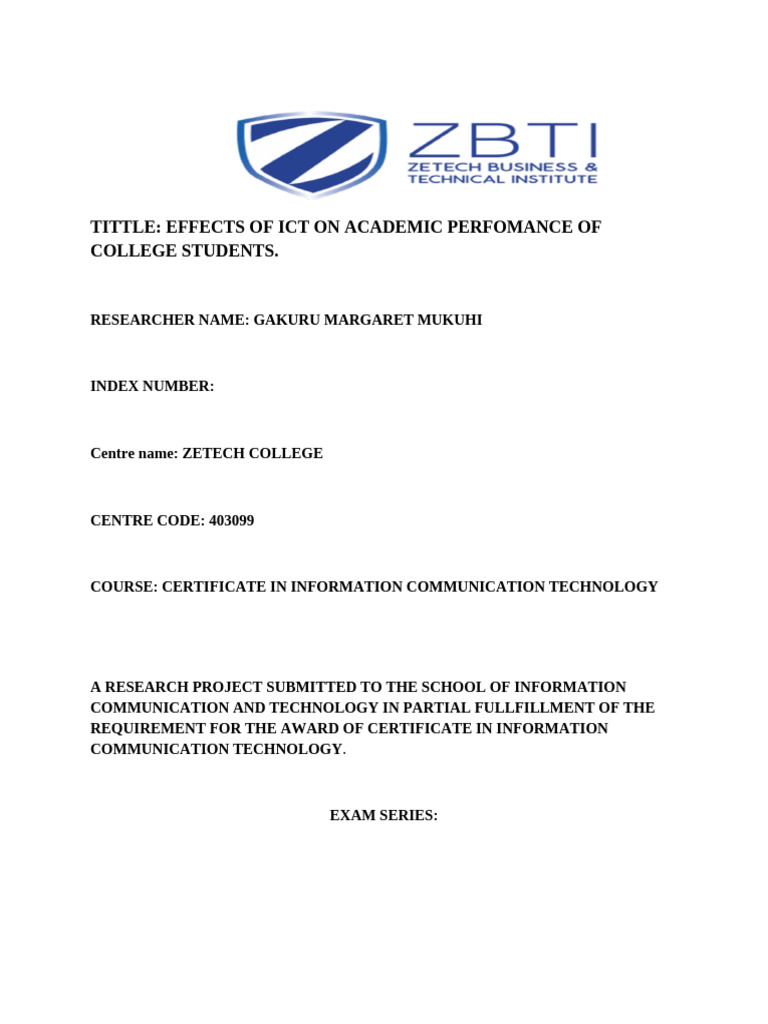 ICT Impact on College Students' Performance | PDF | Educational ...