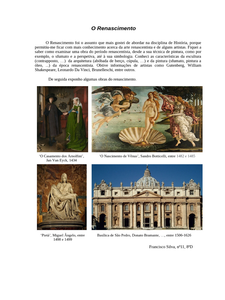 Arte e Artistas do Renascimento | PDF