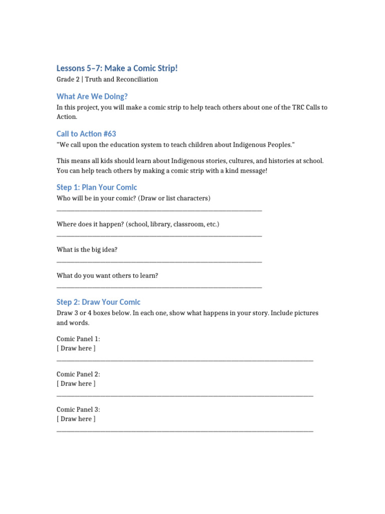 Grade2 Lessons 5 6 7 Comic TRCCall63 | PDF