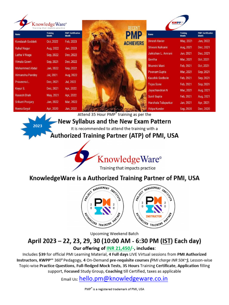 35-Hour PMP® Training Course April 2023 | PDF
