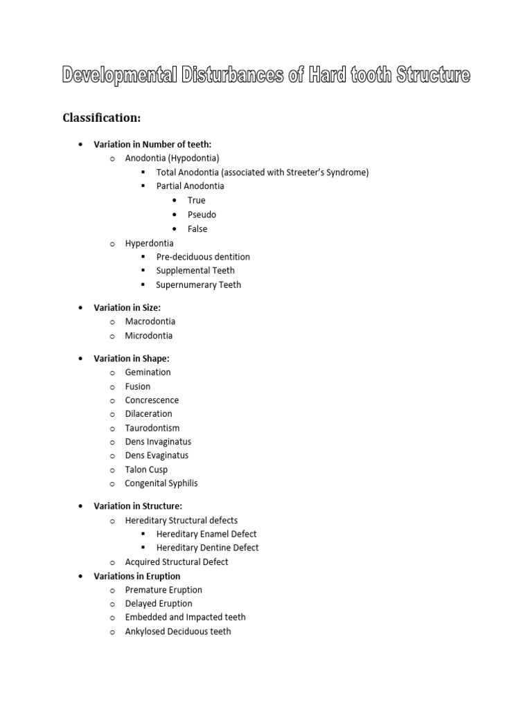 Dental Developmental Disturbances Guide | PDF | Human Tooth | Tooth Enamel