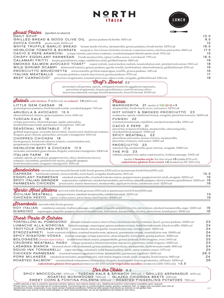 North Cherry Creek Menu Overview | PDF | Pesto | Foods
