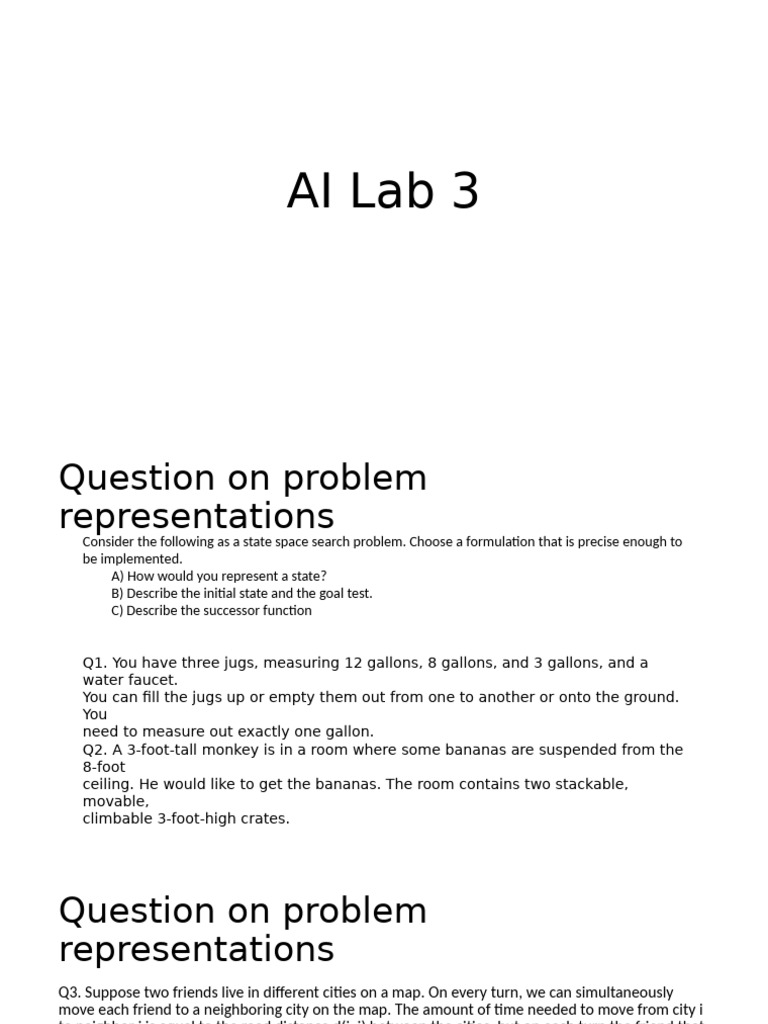 AI Lab 3 | PDF