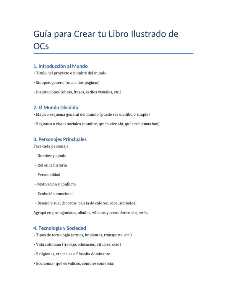 Guía para Crear Libros Ilustrados de OCs | PDF