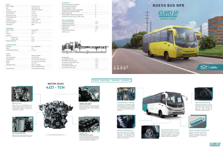 Nuevo Bus Isuzu NPR: Potencia y Eficiencia | PDF | Eje | Inyección de ...