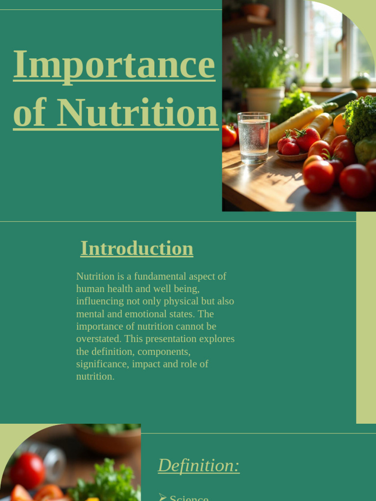 The Importance of Nutrition | PDF | Nutrition | Diet & Nutrition