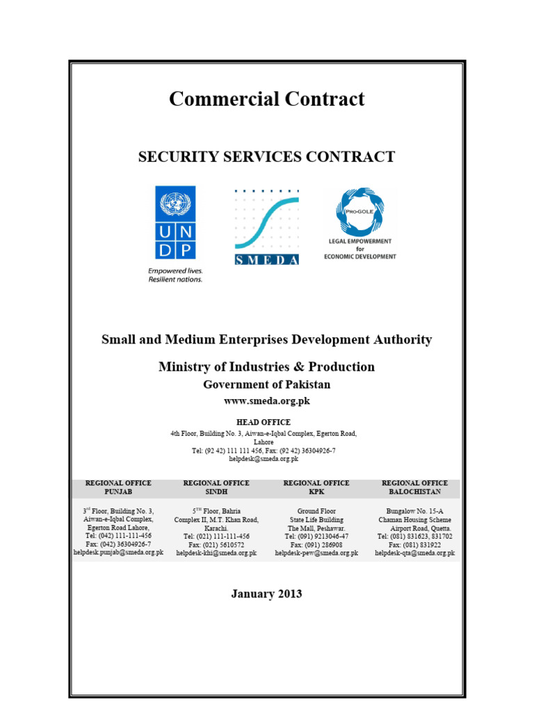 Security Services Contract Template | PDF | Indemnity | Employment