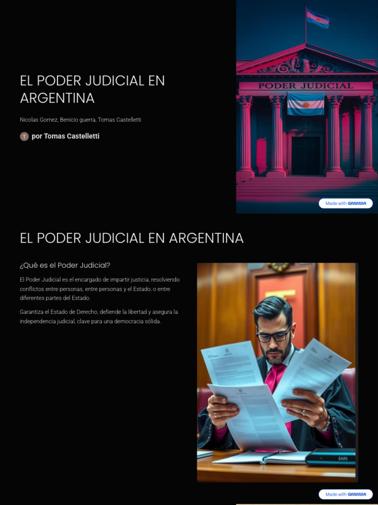 El Poder Judicial en Argentina | PDF | Judicaturas | Juez