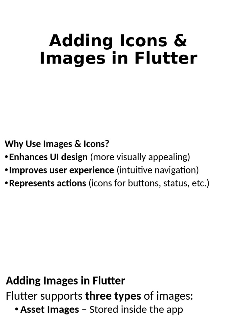 Adding Icons & Images in Flutter | PDF