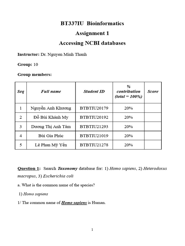 NCBI Database Access for Bioinformatics | PDF | Nucleic Acid Sequence | Dna