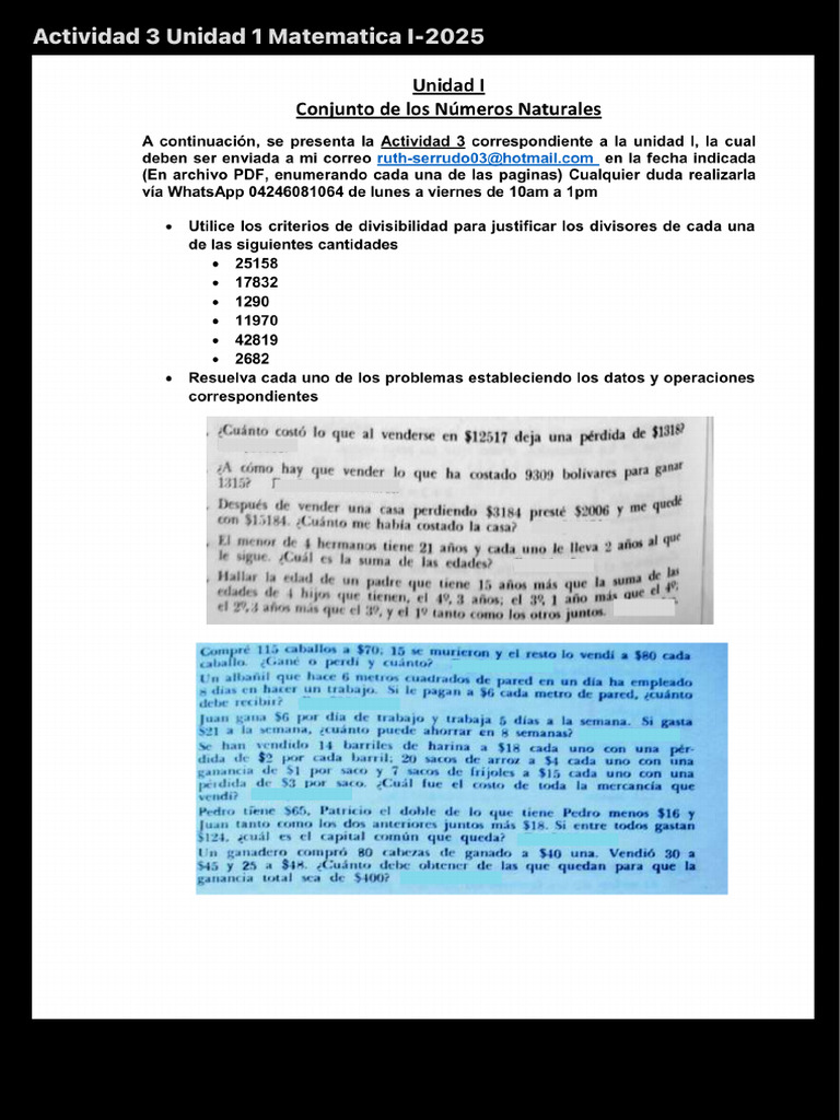 Actividad 3 Unidad 1 Matematica I-2025 | PDF