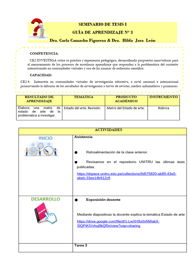 Guía de Aprendizaje 3 | PDF | Educación de la primera infancia | Enseñando