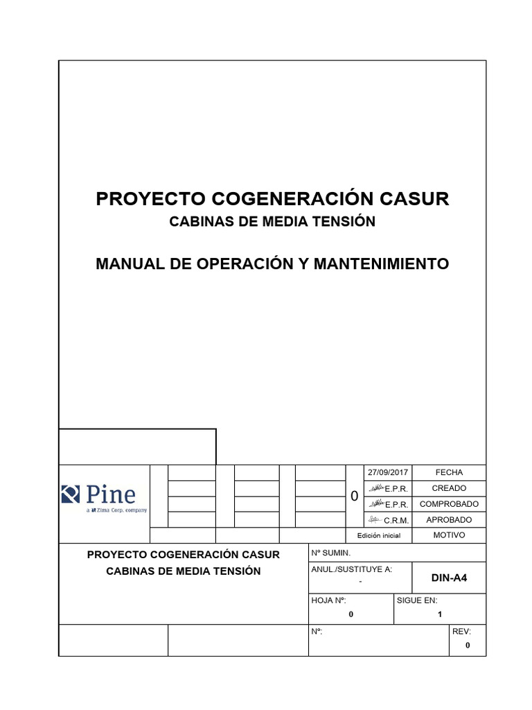 Manual de Operación y Mantenimiento Rev.0 | PDF | Cambiar | Tornillo