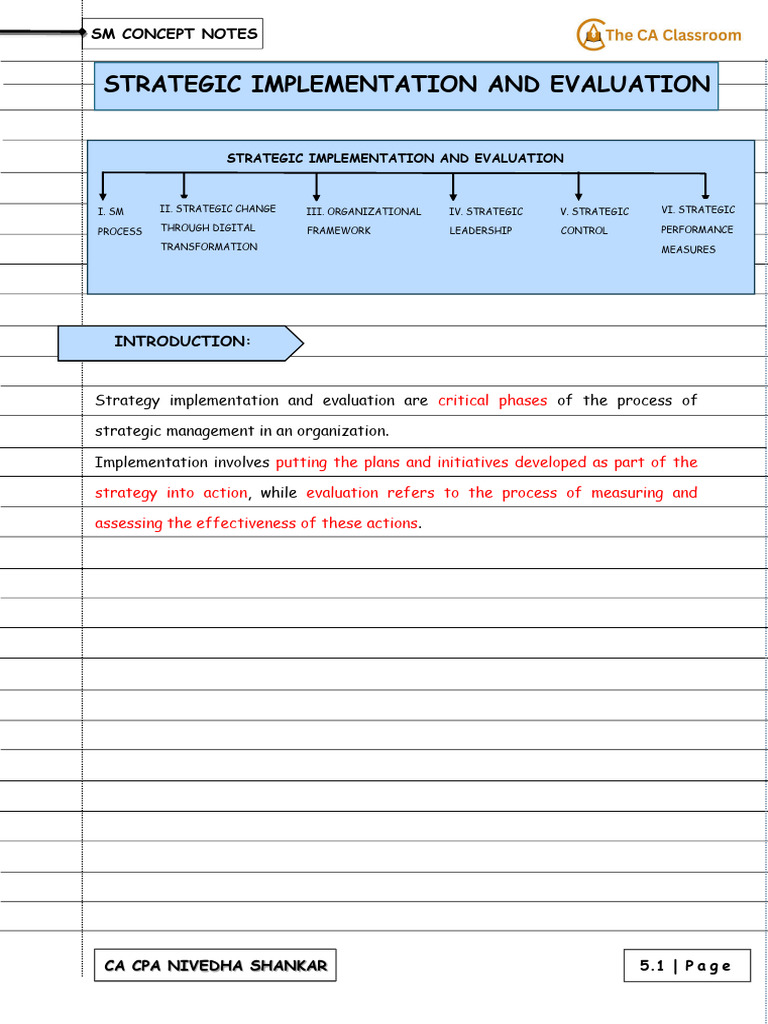 Strategic Implementation and Evaluation | PDF | Strategic Management ...