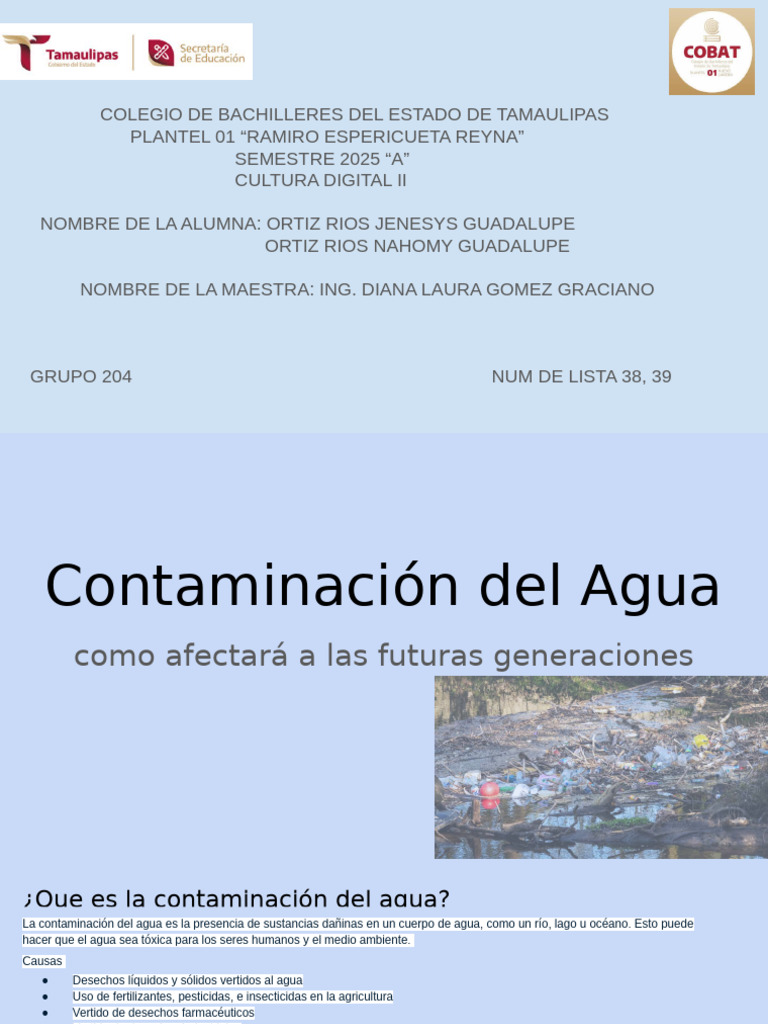 Contaminación del Agua y su Impacto Futuro | PDF | Agua | La ...