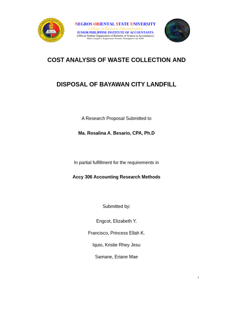 Cost Analysis of Bayawan City Landfill | PDF | Waste Management | Waste