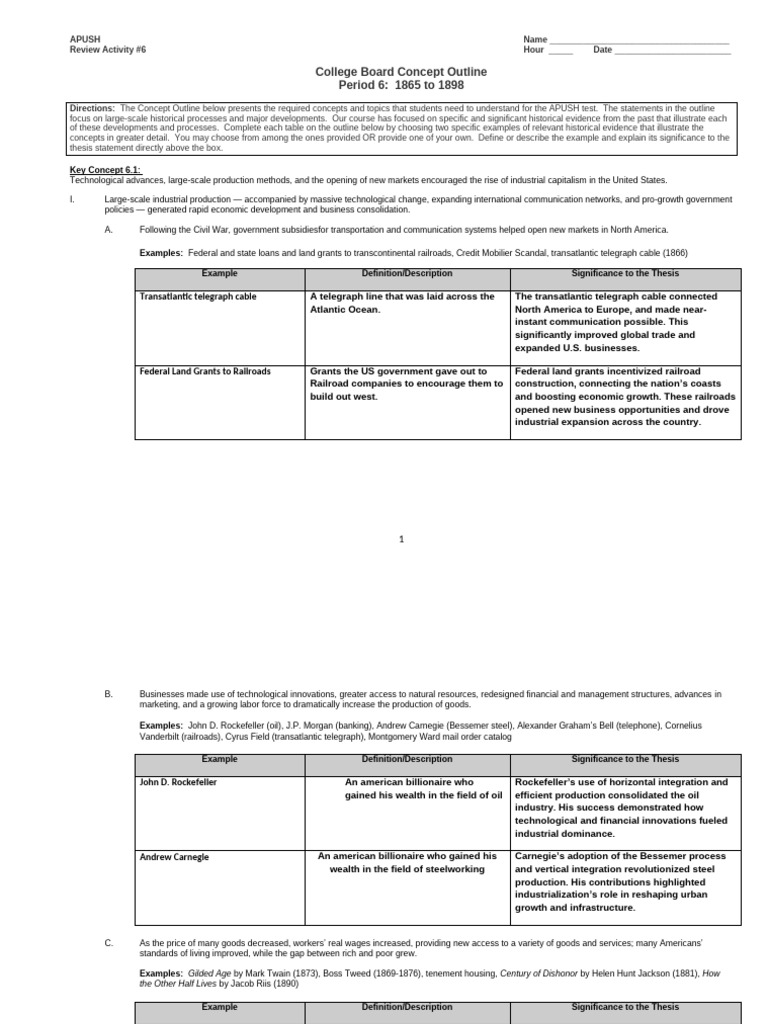 Concept Outline Perior 6 1865 To 1898 | PDF | Agriculture | Arapaho