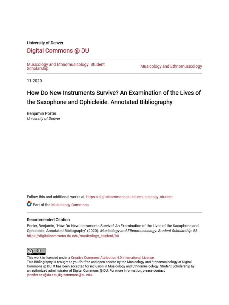 How Do New Instruments Survive - An Examination of The Lives of TH ...