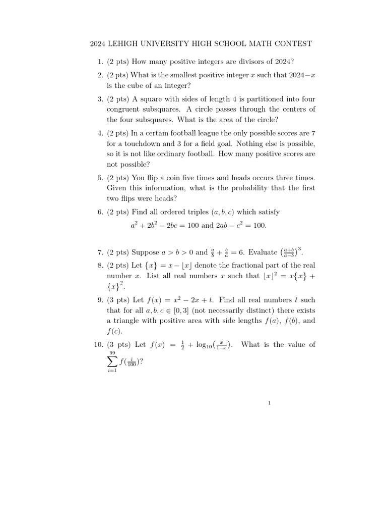 Hstest 24 | PDF | Numbers | Mathematics