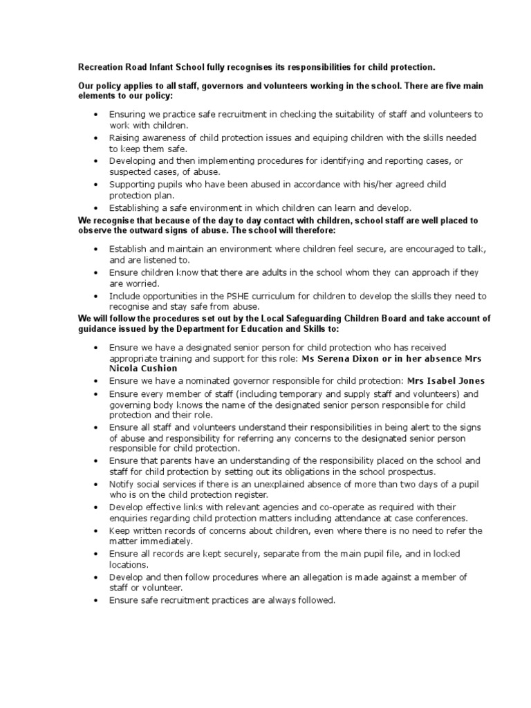 Child Protection Policy Overview | PDF | Child Protection | Social Work