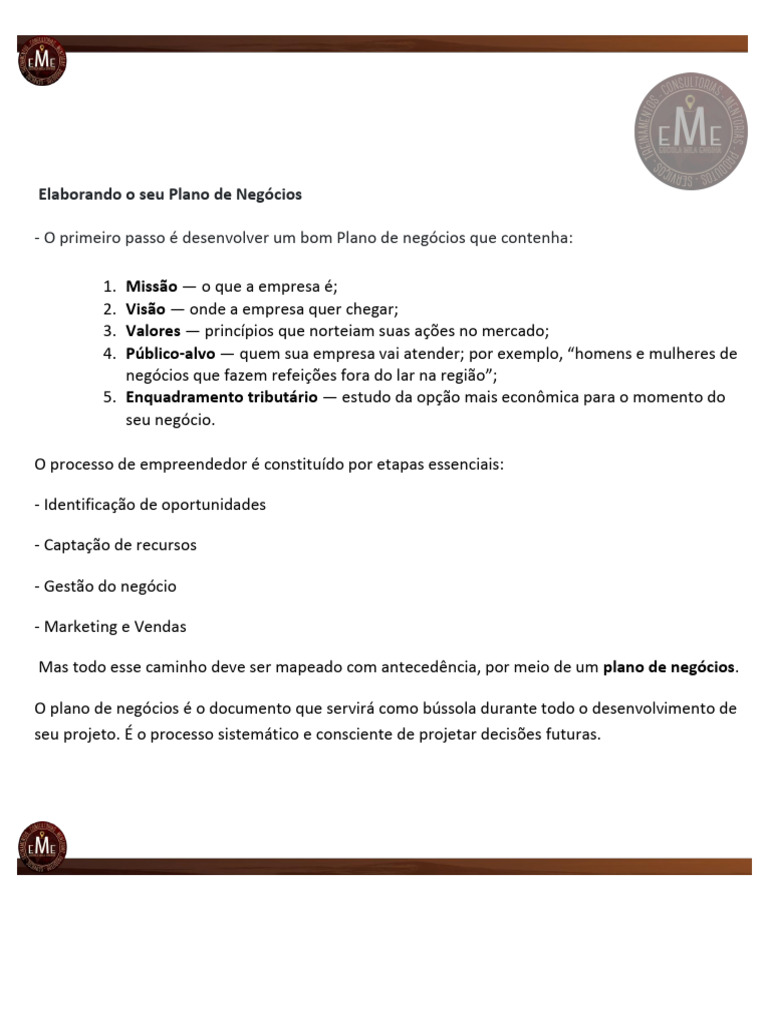 Como Montar um Plano de Negócios Eficaz | PDF