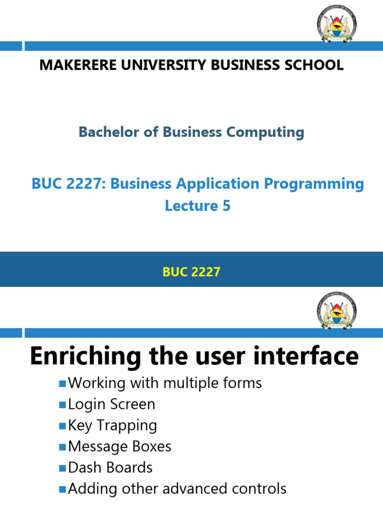 Lecture 5 - Enriching The User Interface | PDF | Dialog Box | Computer ...